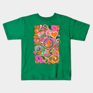 Funky Hippy Design Kids T-Shirt